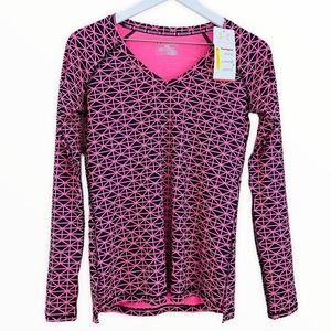 Under Armour NWT Heat Gear‎ Pink & Black Long Sleeve Top Size XS